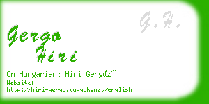 gergo hiri business card